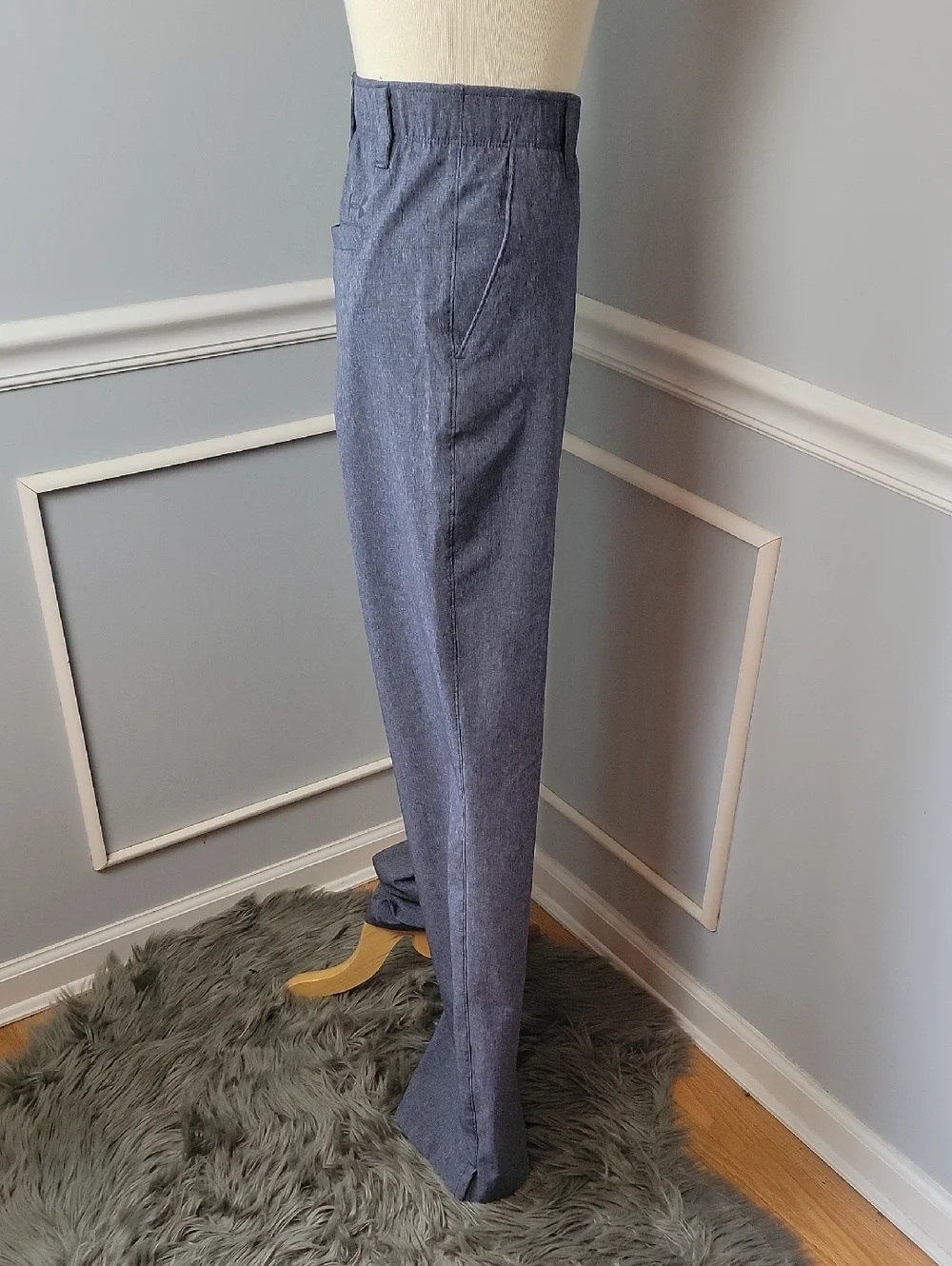 UNDER AMOUR Match Play Men's Blue Gray Loose Fit Preppy Vented‎ Golf Pants 42/36